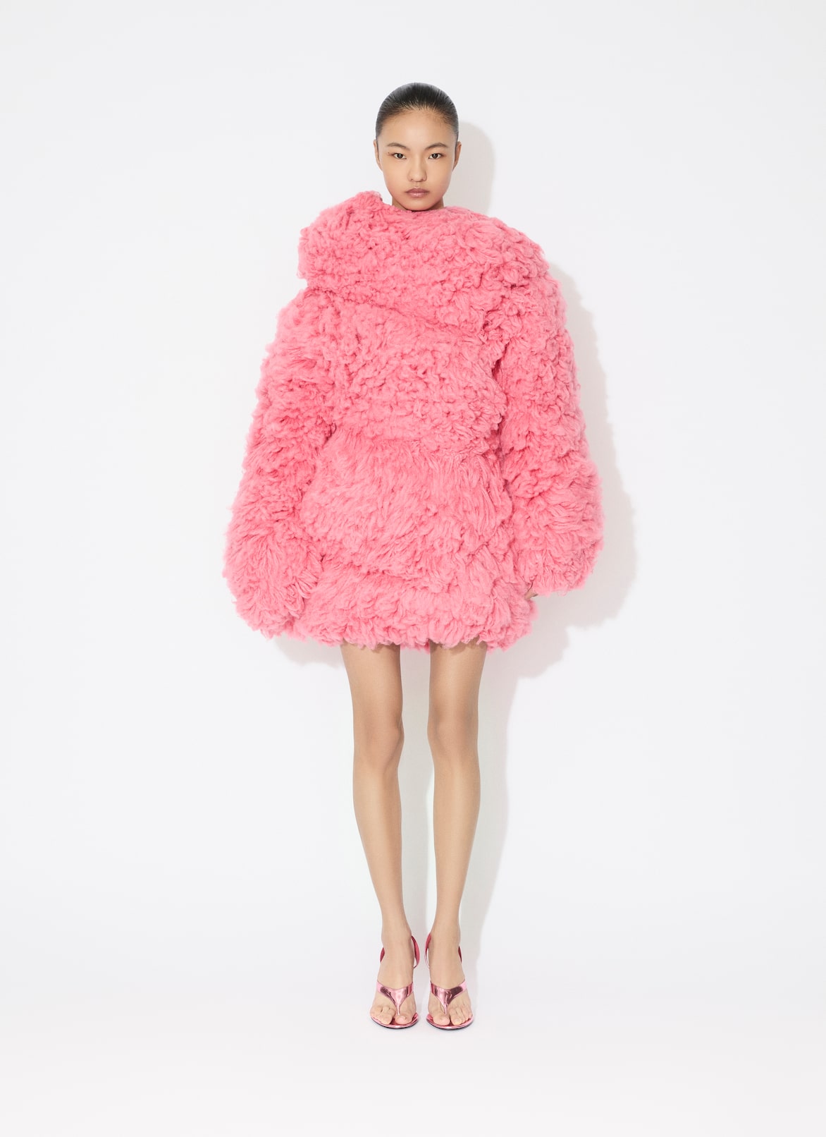 FAUX-FUR KNIT SPIRAL COAT ALAÏA  FAUX-FUR KNIT SPIRAL COAT